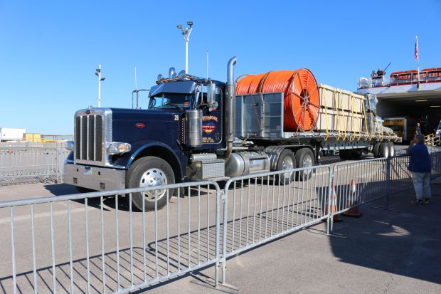 All equipment for the project was to be brought in via the Block Island Ferry.  (Photo courtesy of Sertex)