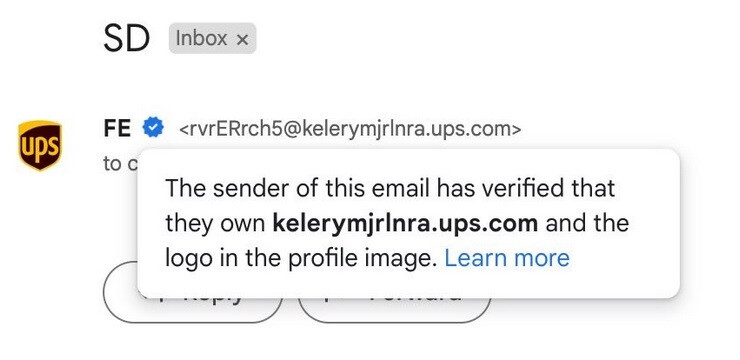 Despite the blue checkmark and UPS shield icon, this Gmail is a scam and not from UPS - All 1.8 billion active Gmail users must read this notice to avoid being scammed